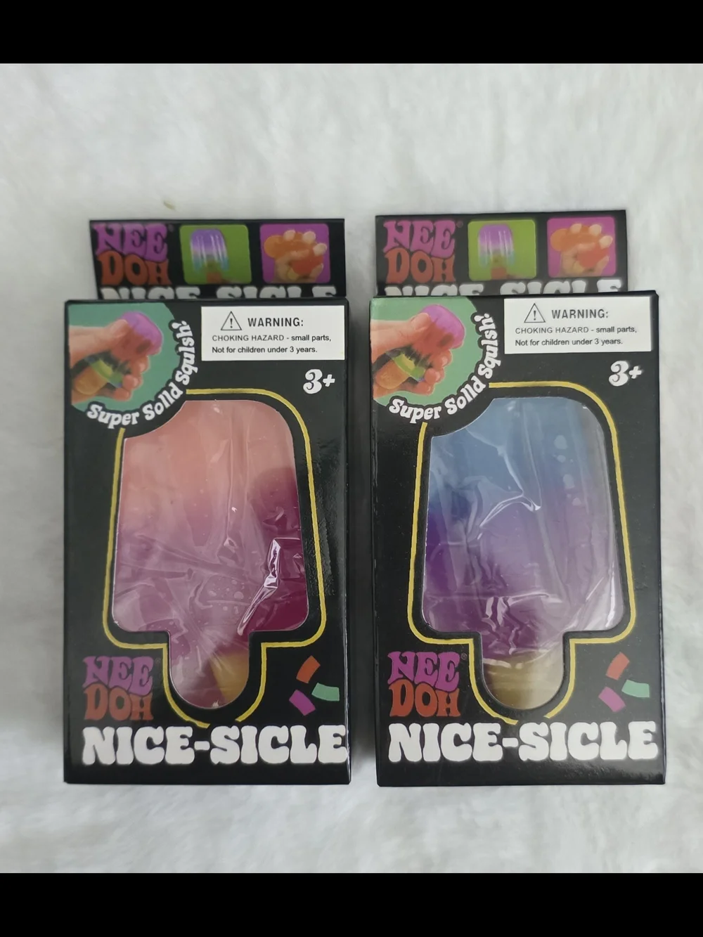 2 Boxes Of Nice-Sicle Kids Squish Toy - Pink & Purple Gradient